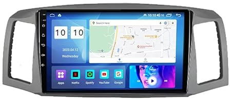 Android 15 Coche Radio GPS 9 Pulgadas Pantalla Táctil para Jeep Grand Cherokee 2004-2007 Navegación GPS BT WiFi USB WiFi DSP Reproductor De Pantalla Mandos Volante,4 Core WiFi 2G+32G