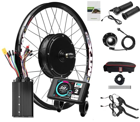 SNHMFUH 72V 3000W E-Bike Umrüstkit 20 24 26 27,5 29 700C MTX39 Ebike Hinterrad Motor Umrüstsatz Mit 80A Controller Und UKC1 LCD Display 3000W Mountainbike Hinterradnabe Motor,72v_3000w,29