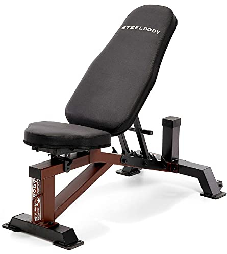 SteelBody STB-10105 Deluxe Adjustable Hantelbank, Schwarz, Einheitsgröße