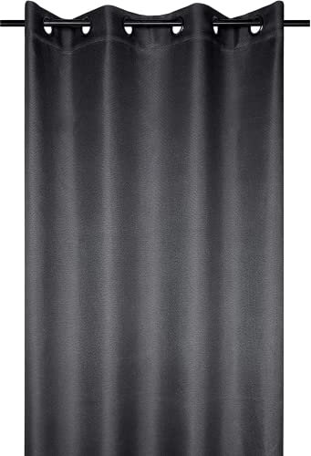 Stof - Rideau Occultant - Copenhague avec Œillets pour Salon ou Chambre - Anthracite - Rideau de Fenêtre ou Dressing Obscurcissant et Isolant - Idéal pour Maison 140x260 cm