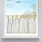 HongYa Scheibengardine transparenter Voile Bistrogardine mit Schlaufen Wellen Muster H/B 45/120 cm Sand