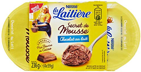La Laitière Mousse au Chocolat au Lait les 4 Pots 236 g
