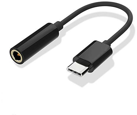 REY - Cable Adaptador Conversor USB 3.1 Tipo C Macho a Jack 3,5mm Hembra Negro
