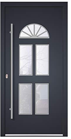 Haustür Welthaus WH75 RC2 Premiumtür Aluminium mit Kunststoff KL500 Tür 1000x2100mm DIN Links Farbe aussen Anthrazit Innen weiß außengriff BGR1400 innendrucker M45 Zylinder 5 Schlüßel