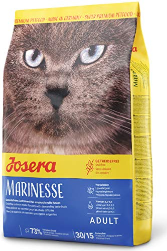 JOSERA Marinesse (1 x 400 g) | Adult | Premium Trockenfutter für ausgewachsene allergische Katzen | Lachs, Kartoffel & Erbse als ausgesuchte Proteinquellen | getreidefrei | Katzenfutter | 1er Pack