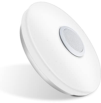 ELINKUME LED Dimmbare Deckenleuchte, 30W 30CM Runde Deckenlampe mit Bluetooth Lautsprecher, LED Farbwechsel Deckenleuchte mit Fernbedienung, anwendbar auf Balkon, Veranda Korridor, Kinderzimmer