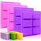 Silicone Soap Molds Set of 4, 6 Cavities Rectangle Silicone Soap Molds for Homemade Craft Soap, Cake Mold, Chocolate Mold ＆ Ice Cube Tray（Purple ＆ Pink）