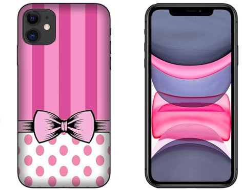 Generico Cover compatibile con Cover Apple iPhone 11 Fiocco Rosa a pois/Gel di silicone morbido TPU