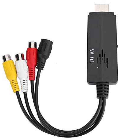 Sutinna Convertidor HDMI a RCA, Cable Adaptador de convertidor de vídeo HDMI a AV HD 1080P Macho a Hembra, Adecuado para televisión, VHS, VCR y Grabador de DVD
