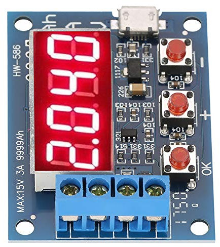 ASHATA Batteriekapazitätsmesser, 1,2-12 V Li-Ionen-Blei-Säure-Batteriekapazitätsmesser Entladetester-Analysator Batteriekapazitätsmesser mit LED-Anzeige
