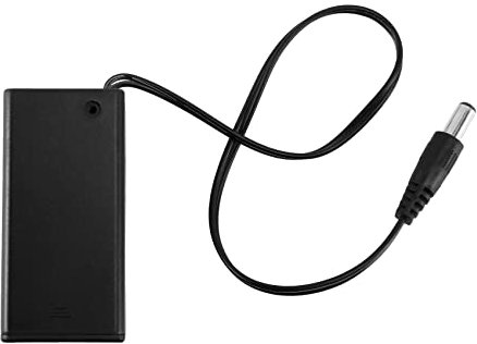 CURTT Boîtier de batterie PP3 9 V avec interrupteur marche/arrêt et prise 2,1 mm