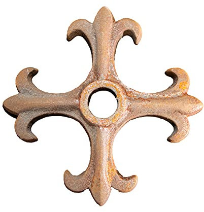 Antikas - Maueranker, Kreuz, Gusseisen, Rostig
