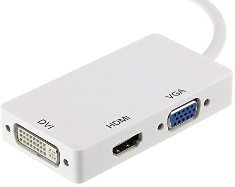 Zuya Mini DisplayPort DP Thunderbolt vers DVI VGA HDMI Compatible câble Adaptateur 3 en 1 pour iMac Mac Mini Pro Air Book vers Moniteur TV