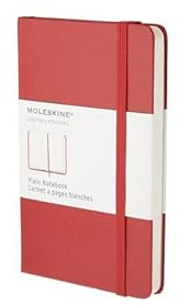 Moleskine Notizbuch, P/A6, Blanko, Hard Cover, Scharlachrot: Mit Falttasche für Notizen. Gummiband-Verschluß