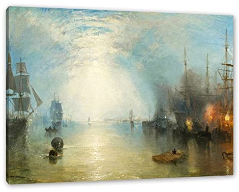 Pixxprint William Turner - Keelmen Heaving in Coals by Moonlight, Größe: 60x40cm, Leinwandbild, fertig gespannt, Wandbild, Dekoration, Kunstdruck, kein Poster