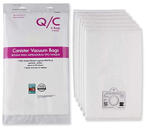 Compatible with Kenmore 53292 Type Q - C HEPA Canister Vacuum Bags,6-Pack (white)