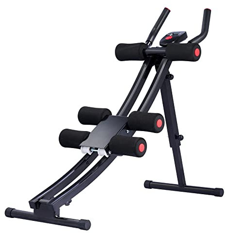 ZELUS Ab Machine for Home Gym Core Strength Training Equipment for Home Fitness Coaster with 4 Intensities and Digital Display Foldable Core Trainer for Abdominal Training