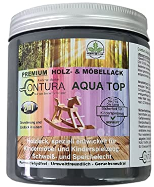 Lack für Kinderspielzeug Möbellack 2in1 Buntlack 250ml DIN EN71-3 Seidenmatt Holzlack Kindermöbel Farbe Holzfarbe Innen und Außen (RAL 8011 Haselnuss Braun)
