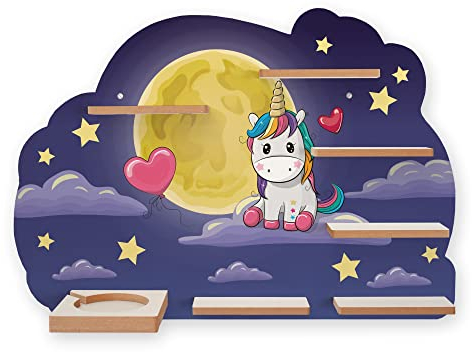 Regal „Magisches Einhorn“ geeignet für Toniebox und Tonies inkl. 40 Metallplättchen für Flexible Befestigung der Tonie Figuren (Magic Unicorn)