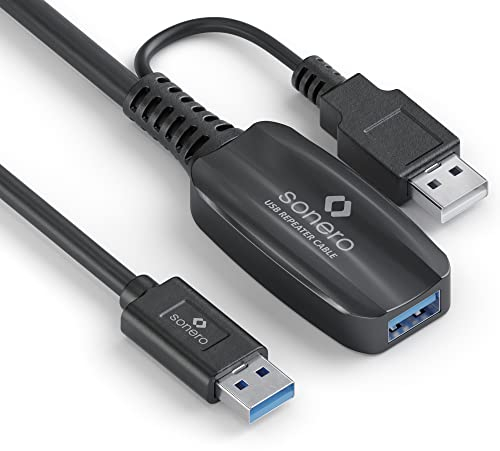 Sonero USB 3.2 Gen1x1 Aktive Verlängerung - A/A - schwarz - 10,00m