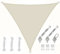 AMANKA 3x3x3 Voile d'Ombrage Triangulaire Étanche à l'eau - Toile de Jardin avec Fixation Acier INOX