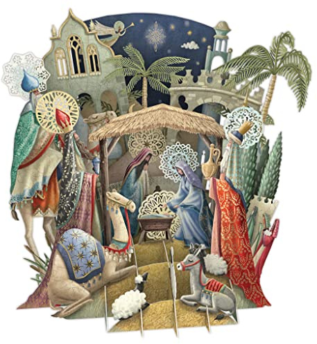 XTW024 Weihnachtskrippen-Grußkarte, 3D-Pop-Up-Weihnachtskarte, Weihnachtskrippe