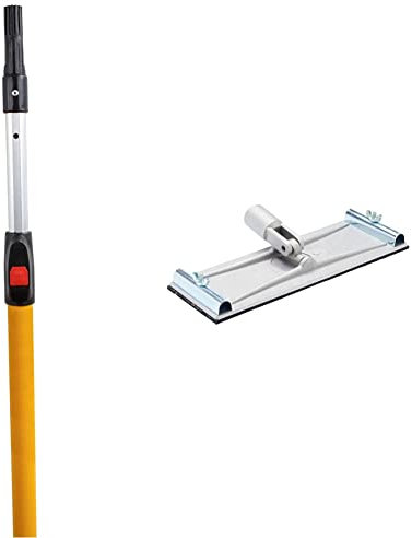 ProDec 2' - 4' Button Lock Fibreglass & Aluminium Extension Pole for Paint Roller Frames & 360 Degree Heavy Duty Swivel Pole Sander Head For Fast, Efficient Sanding Of Floors