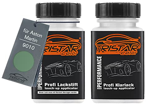 TRISTARcolor Autolack Lackstift Set für Aston Martin 9010 Burnham Green Metallic Basislack Klarlack je 50ml