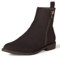 Amazon Essentials Stivaletti Bassi con Cerniera Esterna Donna, Nero Finta Scamosciato, 37.5 EU