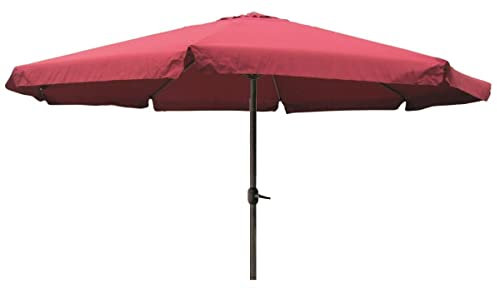 INDA-Exclusiv Sonnenschirm Ø 4m XXL Kurbelschirm Sonnenschutz mit Kurbel in Burgundrot Gartenschirm