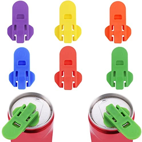 Manual Easy Can Opener [6 Pack], Colored Soda Beer Can Opener Beverage Can Cover Protector, Can Top Ring Opener Tool Drink Shield for Pop, Beer, Coke or Soda
