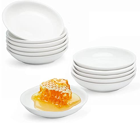 Sauce Bowls, 12 Pieces Round Dip Bowls, for Soy Sauce, Sauces, Spices, Side Dishes and Snacks, White