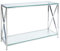 Beliani Konsolentisch Glas transparent mit Edelstahlgestell Silber 40 x 120 cm Audet