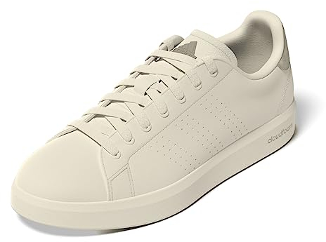 adidas Femme Advantage Premium Leather Shoes Chaussures, Chalk White/Chalk White/Champagne met, 38 EU