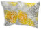 SKYDAWNY Gelb-graue Dahlien-Kissenbezüge, 45,7 x 45,7 cm, 2er-Set, geometrische Kissenbezüge, dekorativ, weich, quadratisch, Heimdekoration für Sofa, Bett, Wohnzimmer, Bauernhaus