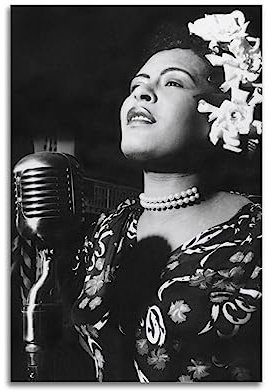 TeDe Billie Holiday Musikposter Jazz Art Retro Konzertkunst Wohnzimmer Schlafzimmer Poster Malerei Dekoratives Gemälde Druck Leinwand Wand 20 x 30 cm ungerahmt Stil 2