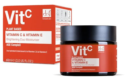 Dr Botanicals Vitamin C & E Aufhellende Duo Feuchtigkeitspflege | Enthüllen Sie Ihren strahlenden Glanz mit kraftvoller Anti-Aging-Formel – Vitamin C zur Aufhellung, Vitamin E zum Schutz –
