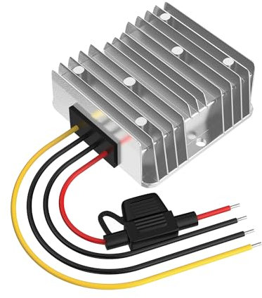 24v 12v Convertisseur, Regulateur de Tension 15A 180W Transformateur DC avec Fusible étanche, Convertisseur Abaisseur pour Chariot de Golf LED Système Solaire de Bateau de Véhicule à Moteur Léger