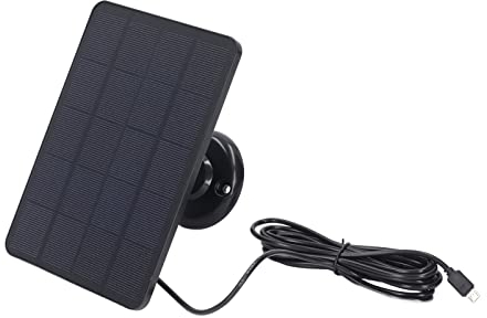 Pissente Solar Panel for Security Cameras, 4W USB Camera Solar Charger with Mount, Waterproof, Black