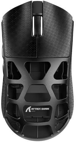 ATTACK SHARK R3 46g Superlight Magnesium Alloy Wireless Gaming Mouse, BT/2.4G/Wired Computer Mouse, 8KHz Polling Rate, PAW3395 26K DPI Sensor Programmable Mice Griptape for PC/Laptop/Mac (Black)