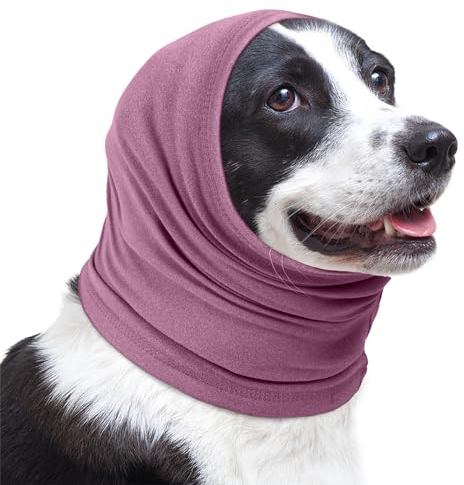 Lelepet Tour de cou et oreilles pour chien, cache-oreilles apaisant, protection contre le bruit, protection auditive pour chien pour le toilettage et le soulagement de l'anxiété, oreilles silencieuses