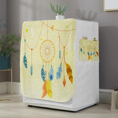 Highdi Funda de Lavadora Cubierta Exterior,Adapta a la Mayoría de Lavadoras y Secadoras de Carga Frontal Protector Solar a Prueba de Polvo (Atrapasueños 6,S Capacidad 6~7,5 KG)