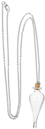 ANDRESLAD Mini Glass Jar Chain Small Wishing Bottle Spell Bottle Necklace Jars Pendant Travel Friendly
