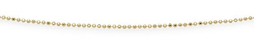 DUR Schmuck geschliffene Kugelkette 1mm Silber 925/- gelb vergoldet (K3037) (40)