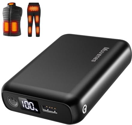 7.4V 18400mAh Heated Vest Battery Pack Compatible with ORORO and Venustas, Battery Pack for Heated Vests, Jackets, Pants, and Hoodies, Rechargeable Power Bank with LED -Not for 5V USB Heated Devices