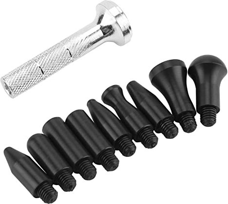 Enforose 10 Pezzi Kit di Strumenti per la Riparazione di ammaccature Strumenti di Riparazione per ammaccature Senza Vernice con 9 Kit di Teste di Martello di Forma diversa per Auto grandine