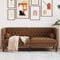 Willood Chesterfield Sofa 2 Sitzer Braun Kunstleder in Wildleder Optik