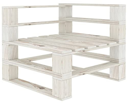 Xichuzi Garten-Paletten-Ecksofa, Palettensofa, Palettenmöbel Set, Gartensofa, Outdoor Sofa, Gartencouch, Gartenmöbel Lounge, Holz Weiß