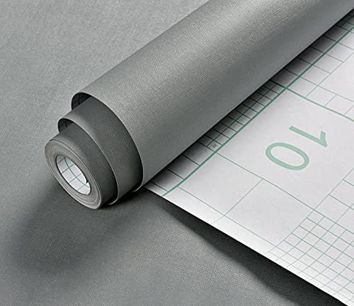Papel tapiz autoadhesivo gris para muebles de cocina, película de vinilo impermeable, papel decorativo extraíble, acabado mate, 23.6 x 275.6 pulgadas