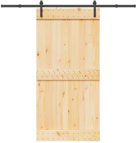 vidaXL Porte coulissante et kit de quincaillerie 100x210 cm pin massif